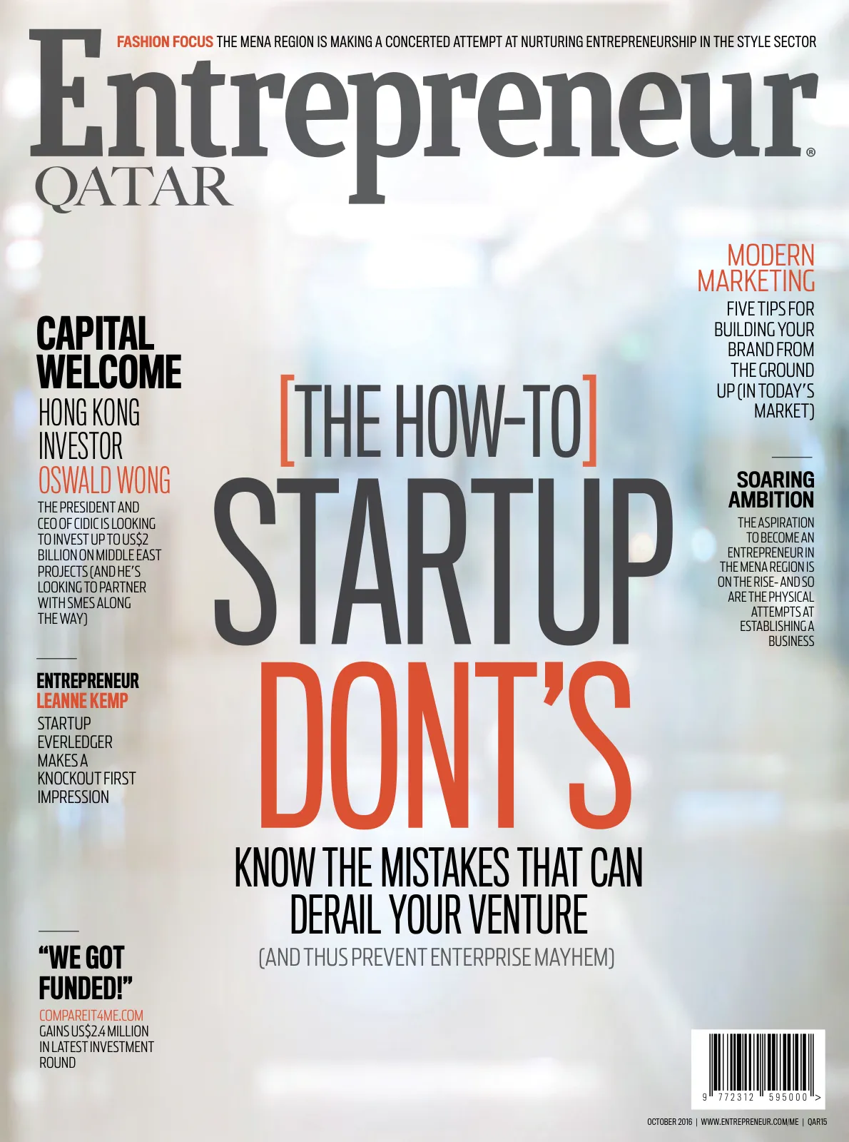 Cover of Entrepreneur Qatar, October 2016