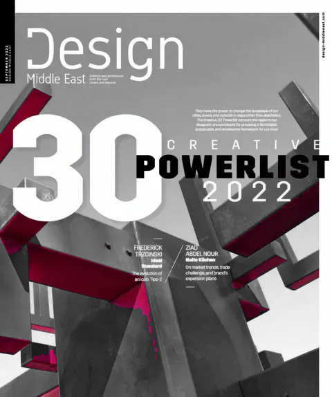Cover of Design Middle East, September 2022