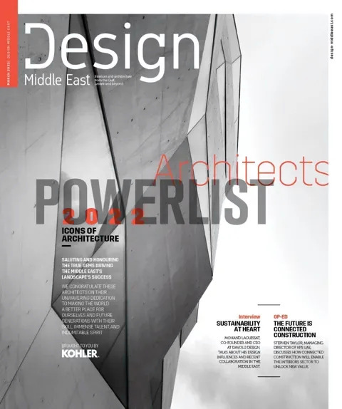 Cover of Design Middle East, March 2022
