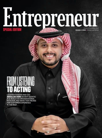 Cover of Entrepreneur Middle East, October 2026: Lucidya Founder and CEO Abdullah Asiri