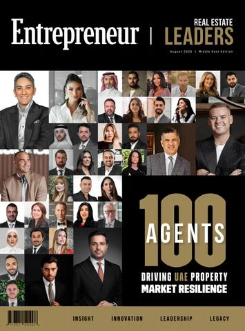 Cover of Entrepreneur Middle East, published August 2026: Special edition: 100 Real Estate Agents