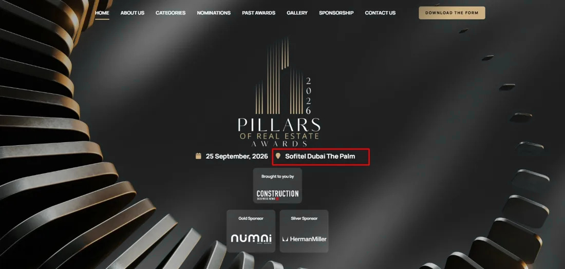 Pillars of Real Estate Awards 2026 event photograph