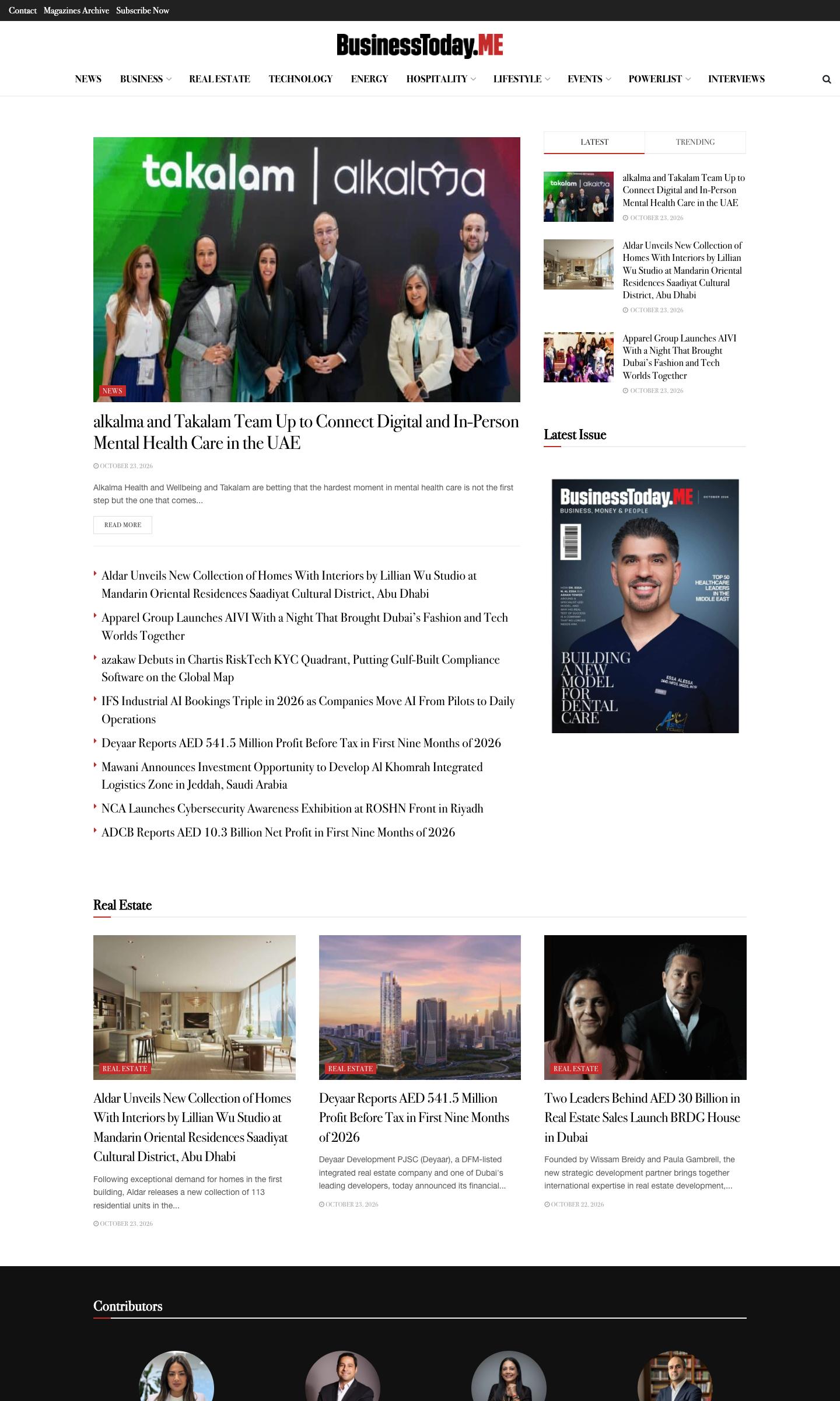 The BusinessToday Middle East website home page