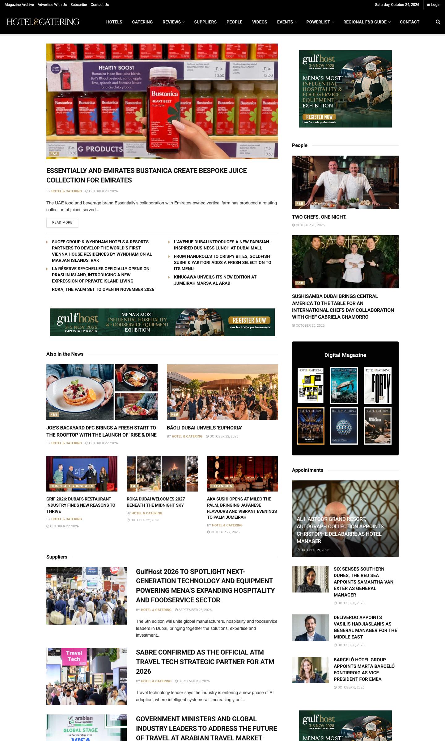 The Hotel & Catering website home page