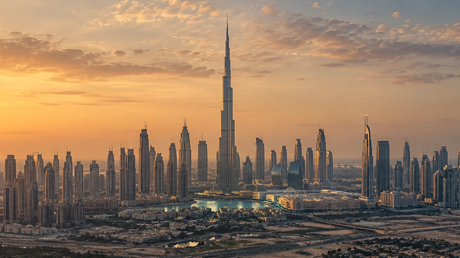 Dubai skyline with the Burj Khalifa